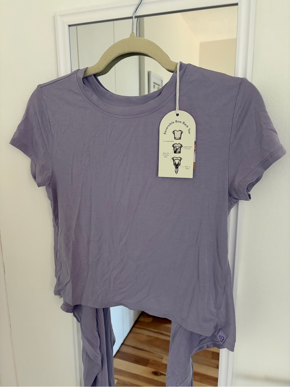 Blogilates Lavender Short-Sleeve Bow Back Tee